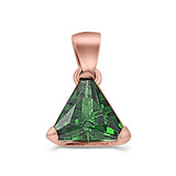 Triangle Cut Charm Pendant Simulated Cubic Zirconia 925 Sterling Silver (11mm)