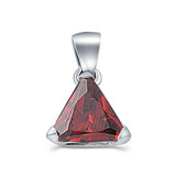 Triangle Cut Charm Pendant Simulated Cubic Zirconia 925 Sterling Silver (11mm)
