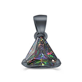 Triangle Cut Charm Pendant Simulated Cubic Zirconia 925 Sterling Silver (11mm)