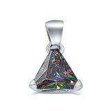 Triangle Cut Charm Pendant Simulated Cubic Zirconia 925 Sterling Silver (11mm)