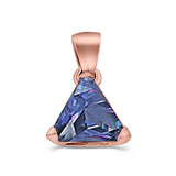 Triangle Cut Charm Pendant Simulated Cubic Zirconia 925 Sterling Silver (11mm)
