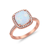 Engagement Ring Solitaire Cushion Simulated Cubic Zirconia 925 Sterling Silver