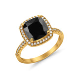 Engagement Ring Solitaire Cushion Simulated Cubic Zirconia 925 Sterling Silver