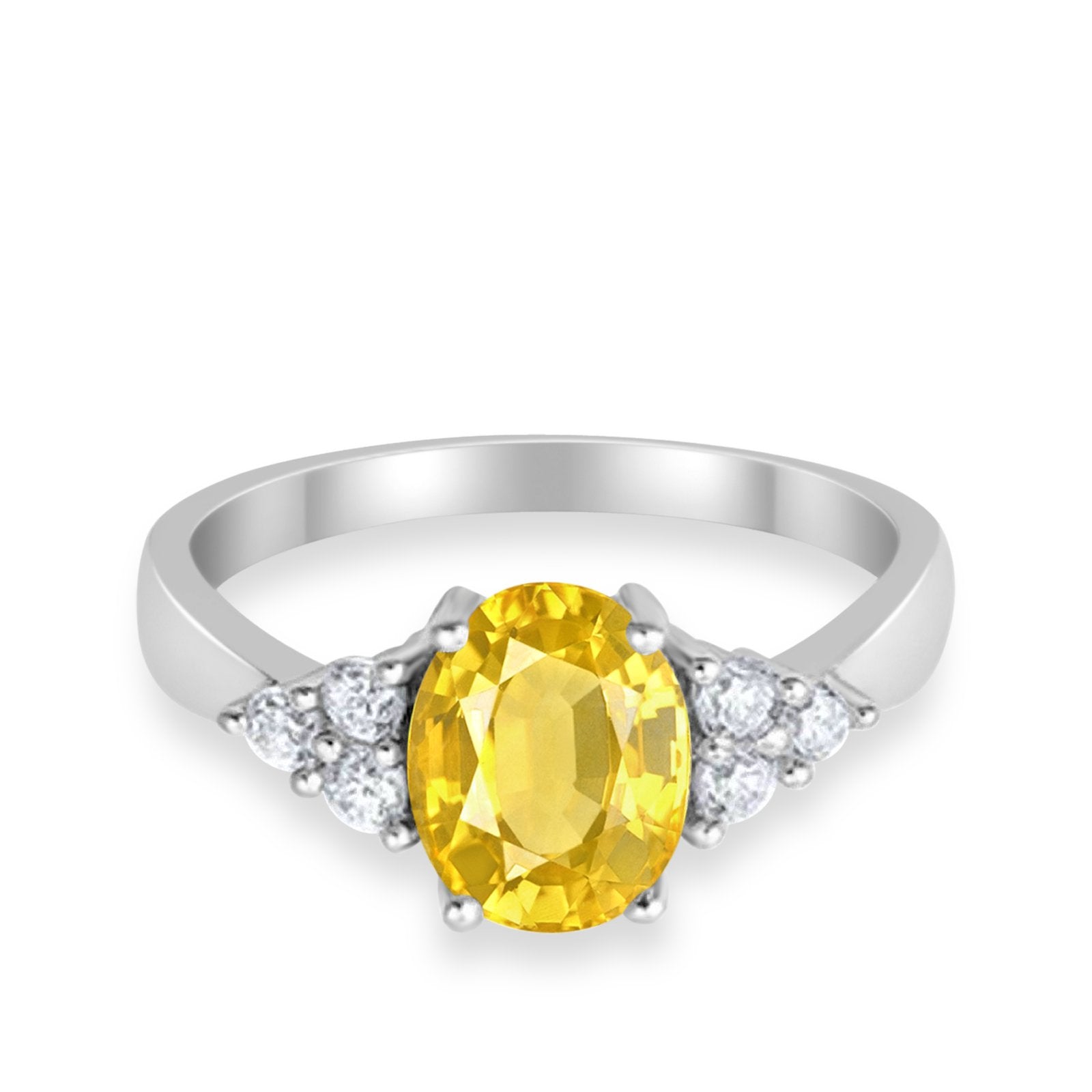 Solitaire Oval Three Stone Simulated Cubic Zirconia 925 Sterling Silver