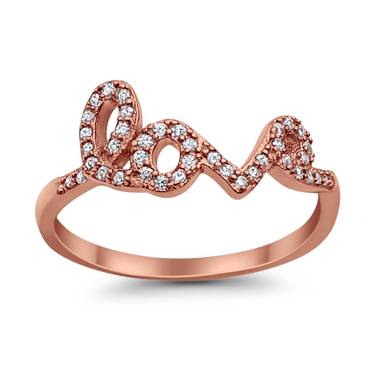 Wedding Engagement Eternity Love Ring Simulated CZ 925 Sterling Silver