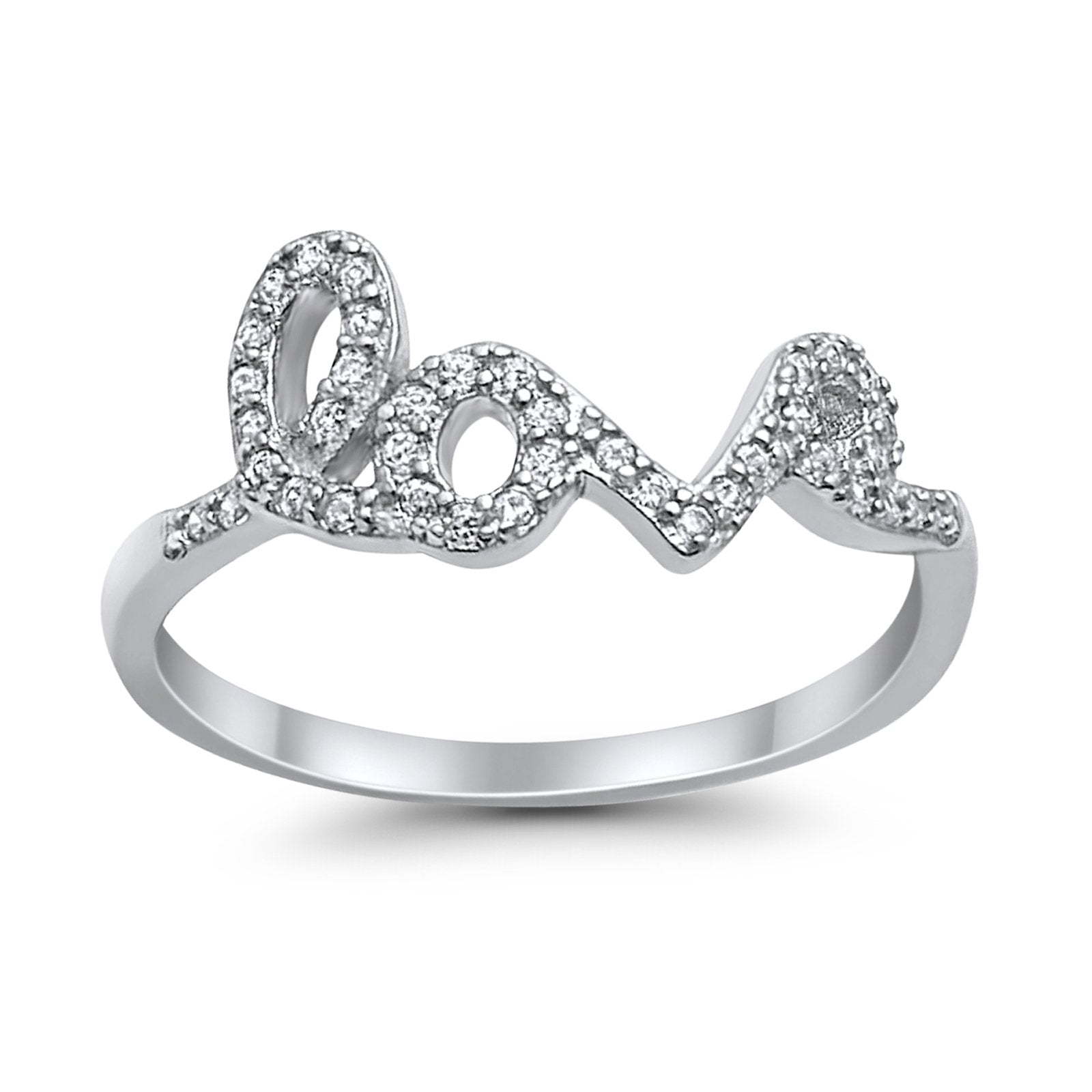 Wedding Engagement Eternity Love Ring Simulated CZ 925 Sterling Silver