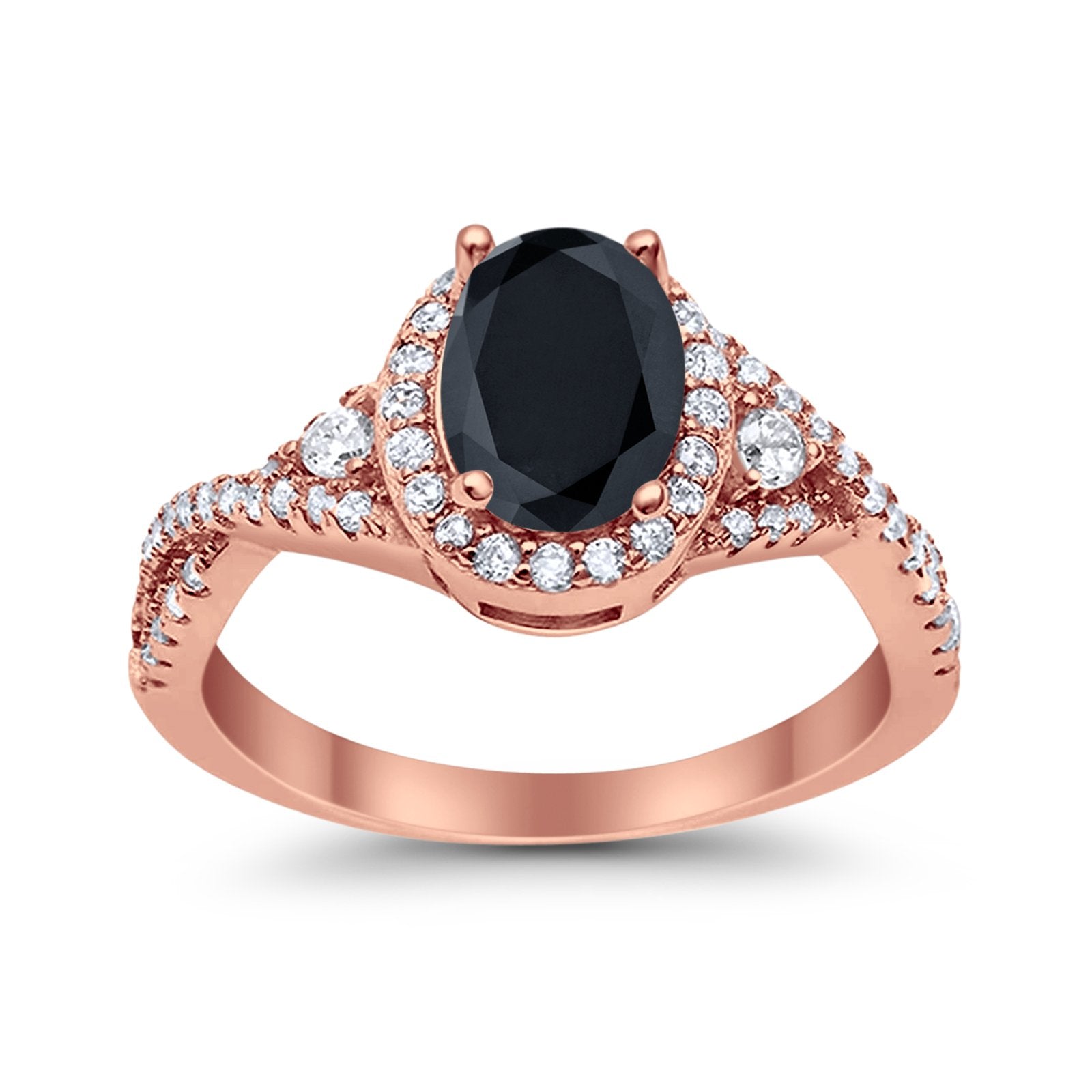 Halo Wedding Ring Simulated Cubic Zirconia 925 Sterling Silver