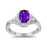 Halo Wedding Ring Simulated Cubic Zirconia 925 Sterling Silver
