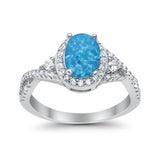 Halo Wedding Ring Simulated Cubic Zirconia 925 Sterling Silver