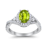 Halo Wedding Ring Simulated Cubic Zirconia 925 Sterling Silver