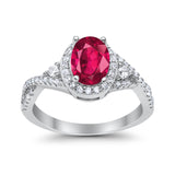 Halo Wedding Ring Simulated Cubic Zirconia 925 Sterling Silver