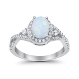 Halo Wedding Ring Simulated Cubic Zirconia 925 Sterling Silver