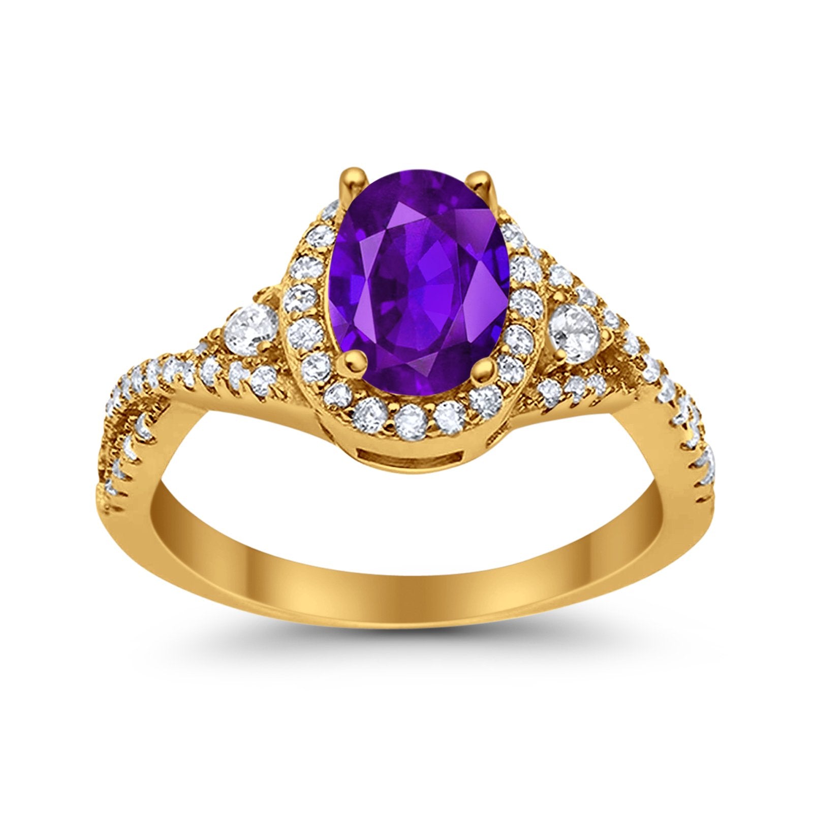 Halo Wedding Ring Simulated Cubic Zirconia 925 Sterling Silver