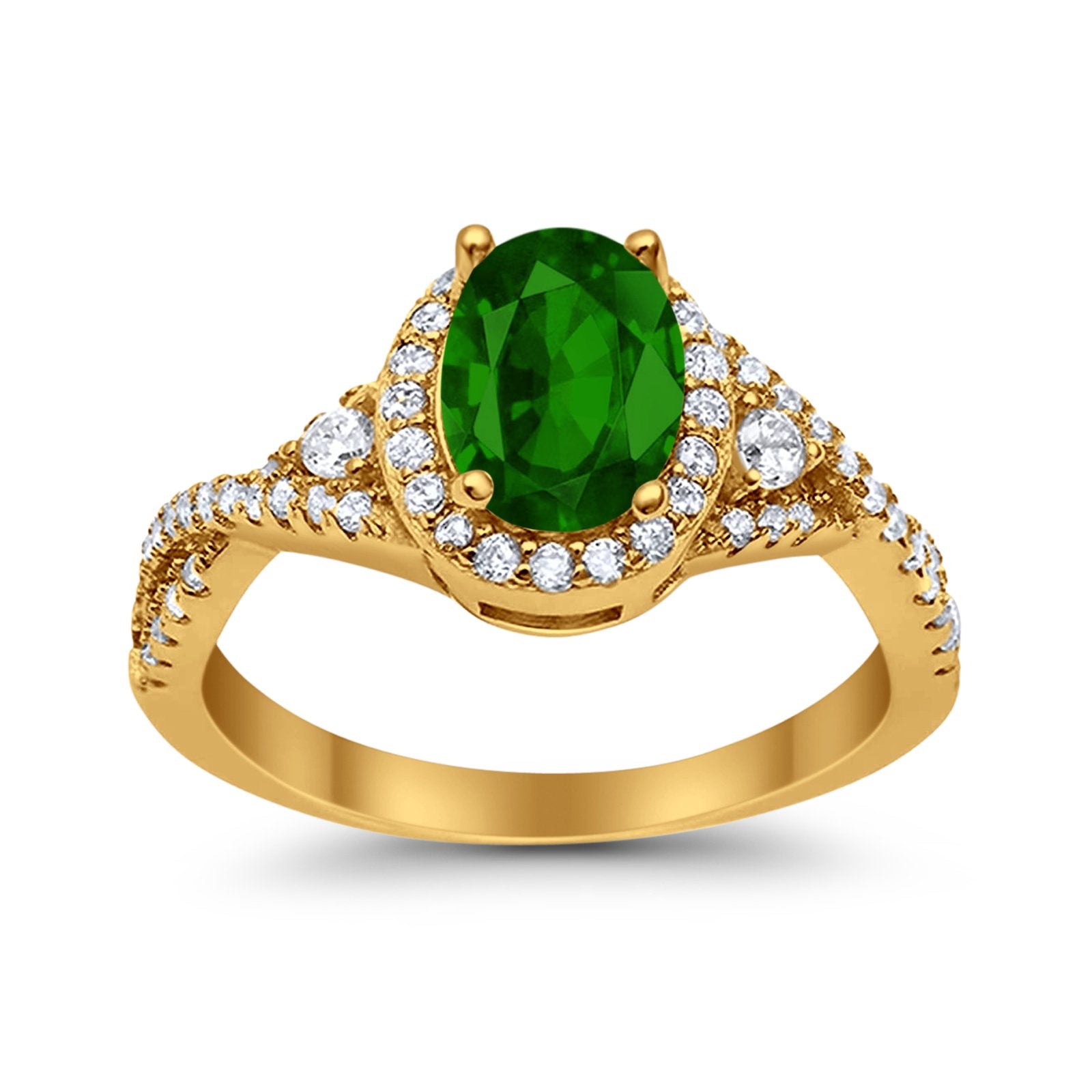 Halo Wedding Ring Simulated Cubic Zirconia 925 Sterling Silver