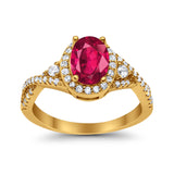 Halo Wedding Ring Simulated Cubic Zirconia 925 Sterling Silver