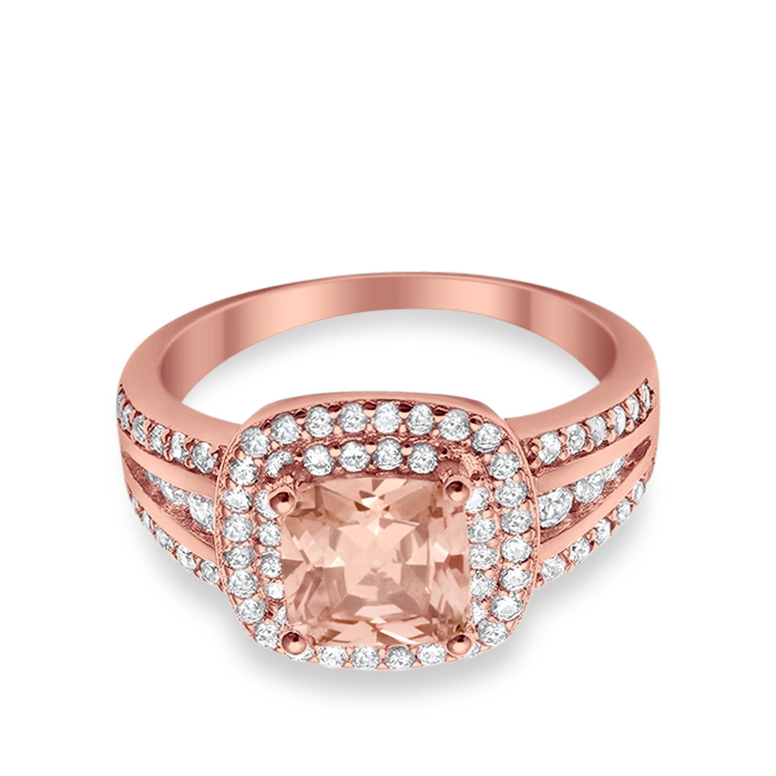 Halo Art Deco Wedding Ring Simulated Cubic Zirconia 925 Sterling Silver