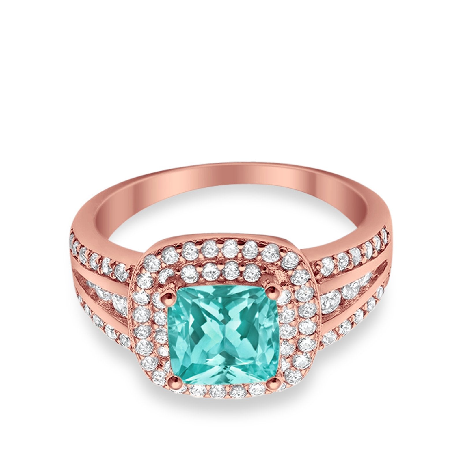 Halo Art Deco Wedding Ring Simulated Cubic Zirconia 925 Sterling Silver