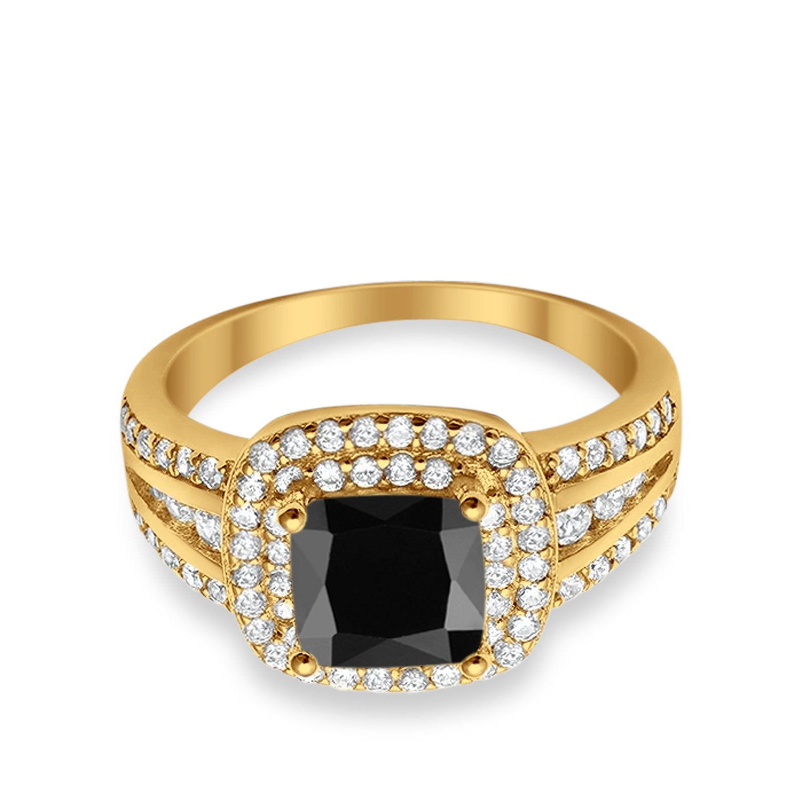 Halo Art Deco Wedding Ring Simulated Cubic Zirconia 925 Sterling Silver