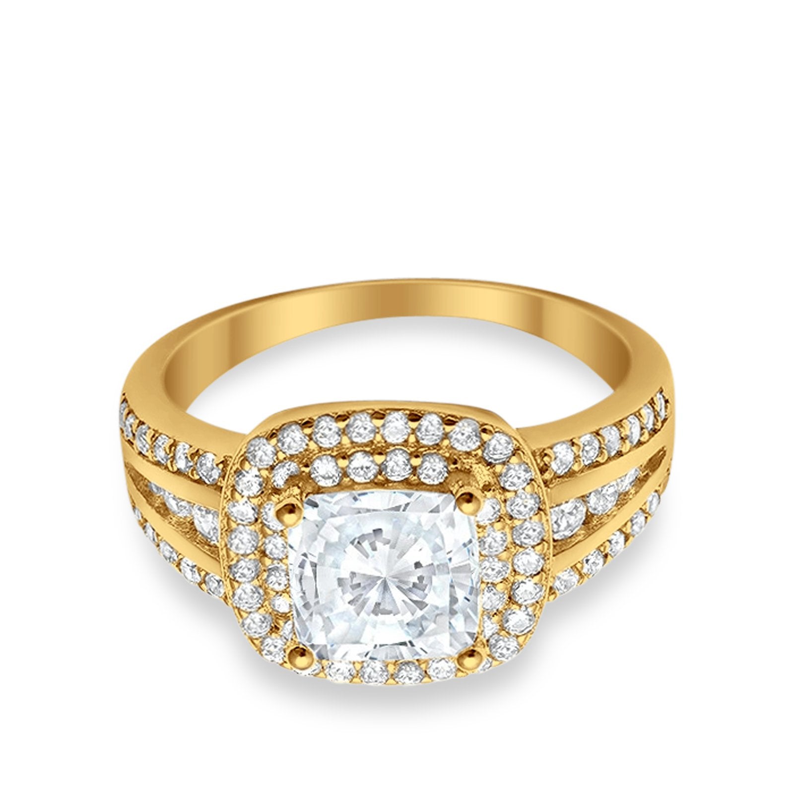 Halo Art Deco Wedding Ring Simulated Cubic Zirconia 925 Sterling Silver