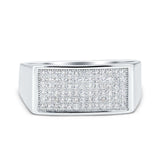 Micro Pave Hip Hop Ice Out Ring Simulated Cubic Zirconia 925 Sterling Silver