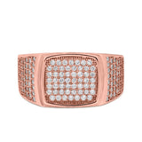 Hip Hop Ring Ice Micro Pave Round Eternity Simulated CZ 925 Sterling Silver