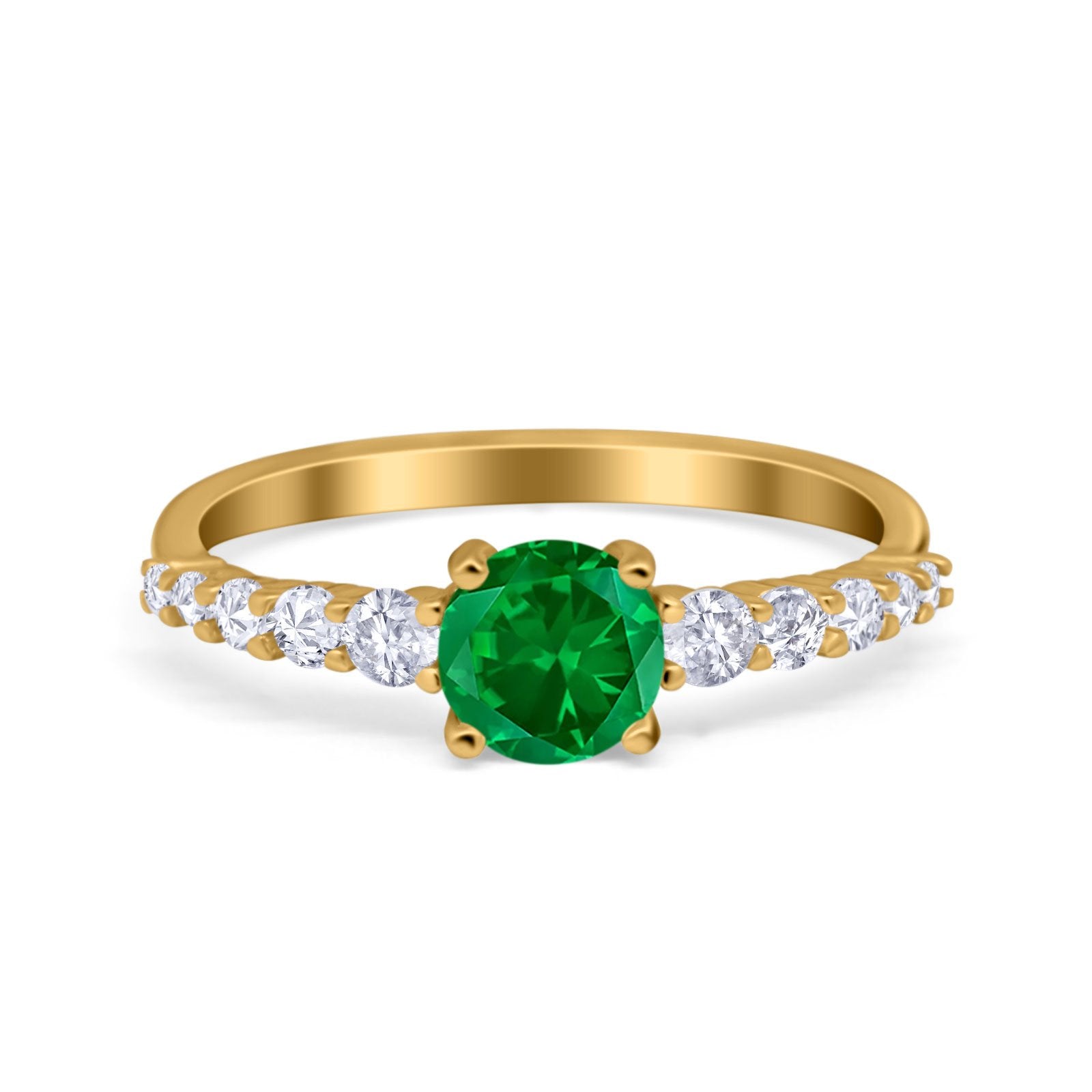 Petite Dainty Engagement Ring Round Simulated Cubic Zirconia 925 Sterling Silver