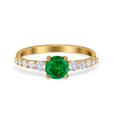 Petite Dainty Engagement Ring Round Simulated Cubic Zirconia 925 Sterling Silver