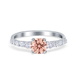 Petite Dainty Engagement Ring Round Simulated Cubic Zirconia 925 Sterling Silver