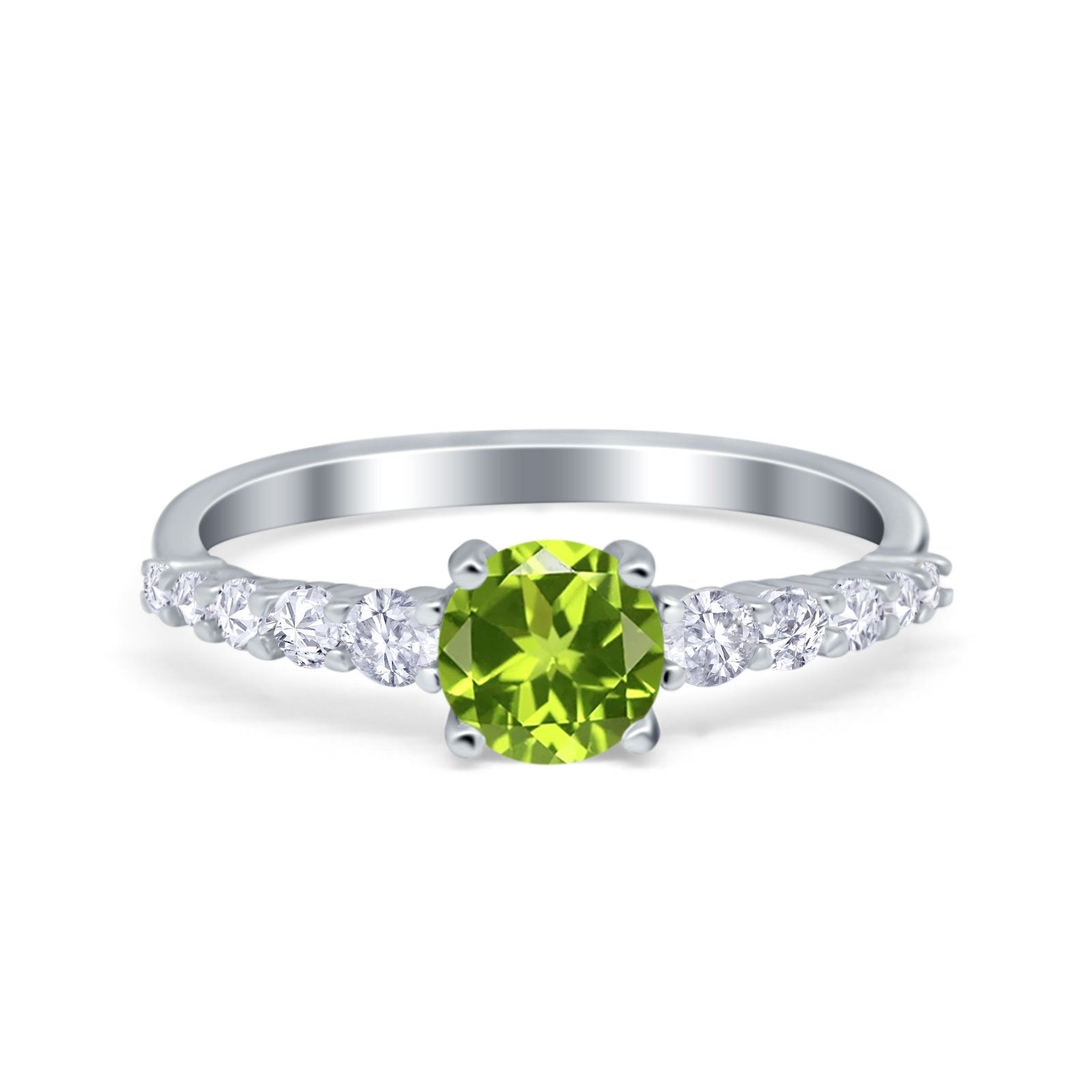 Petite Dainty Engagement Ring Round Simulated Cubic Zirconia 925 Sterling Silver