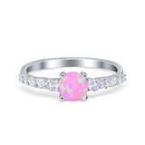 Petite Dainty Engagement Ring Round Simulated Cubic Zirconia 925 Sterling Silver