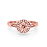 Halo Wedding Engagement Ring Round Cubic Zirconia 925 Sterling Silver SRO-16902