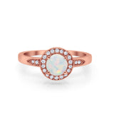 Halo Wedding Engagement Ring Round Cubic Zirconia 925 Sterling Silver SRO-16902