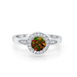 Halo Wedding Engagement Ring Round Cubic Zirconia 925 Sterling Silver -3