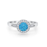 Halo Wedding Engagement Ring Round Cubic Zirconia 925 Sterling Silver SRO-16902