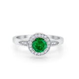 Halo Wedding Engagement Ring Round Cubic Zirconia 925 Sterling Silver SRO-16902