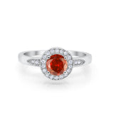 Halo Wedding Engagement Ring Round Cubic Zirconia 925 Sterling Silver SRO-16902