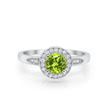 Halo Wedding Engagement Ring Round Cubic Zirconia 925 Sterling Silver SRO-16902