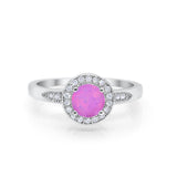 Halo Wedding Engagement Ring Round Cubic Zirconia 925 Sterling Silver -3
