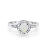 Halo Wedding Engagement Ring Round Cubic Zirconia 925 Sterling Silver SRO-16902