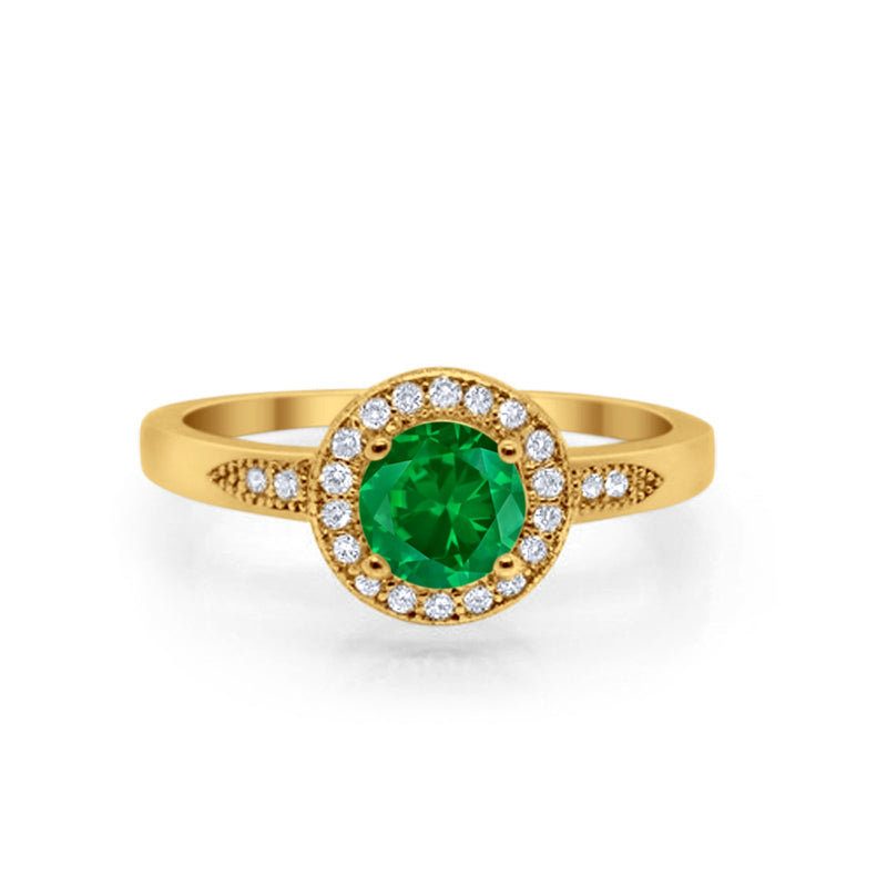 Halo Wedding Engagement Ring Round Cubic Zirconia 925 Sterling Silver SRO-16902