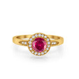 Halo Wedding Engagement Ring Round Cubic Zirconia 925 Sterling Silver -3