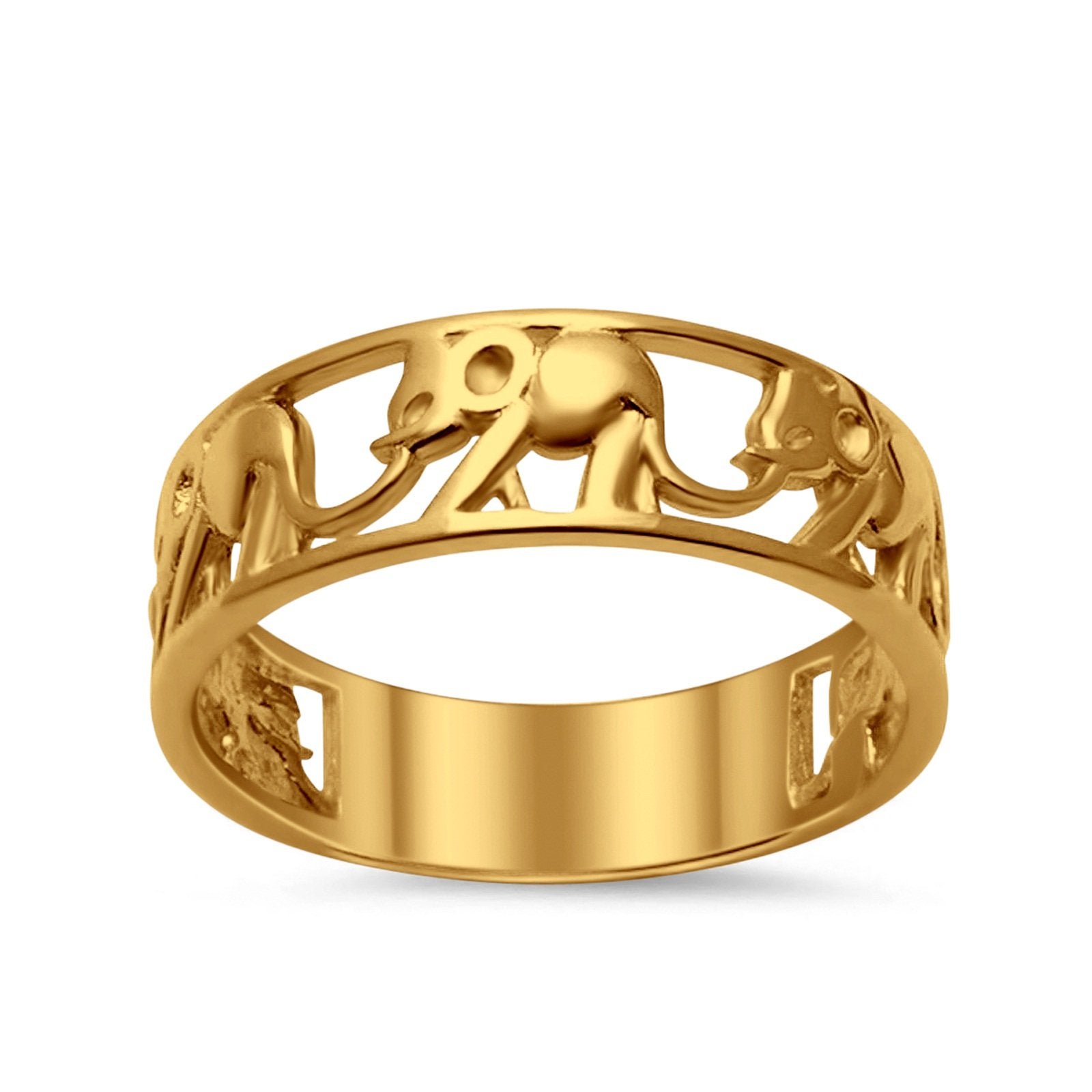 Sterling Silver Ring Plain Elephant Band 925 Sterling Silver