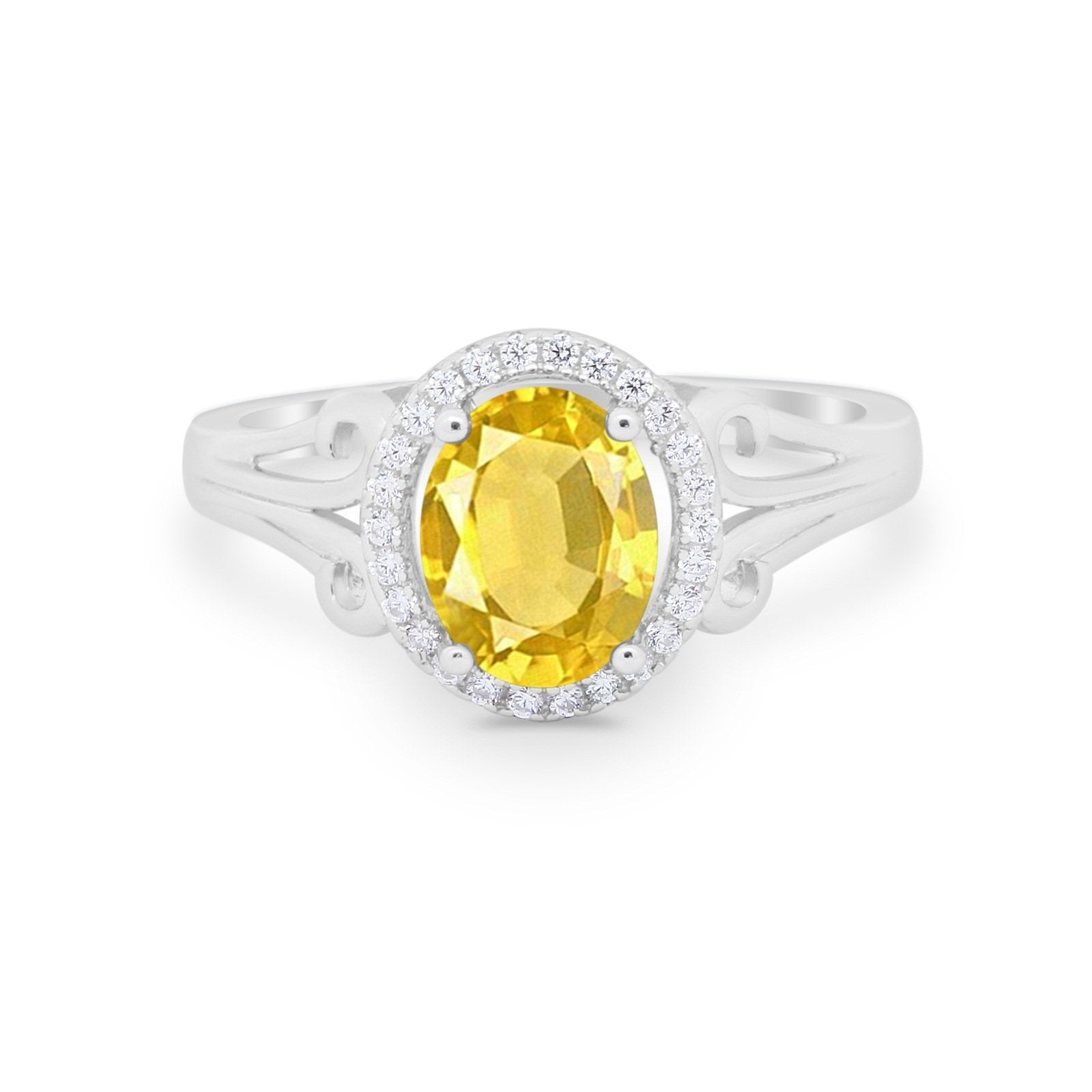Halo Filigree Oval Wedding Ring Round Simulated Cubic Zirconia 925 Sterling Silver