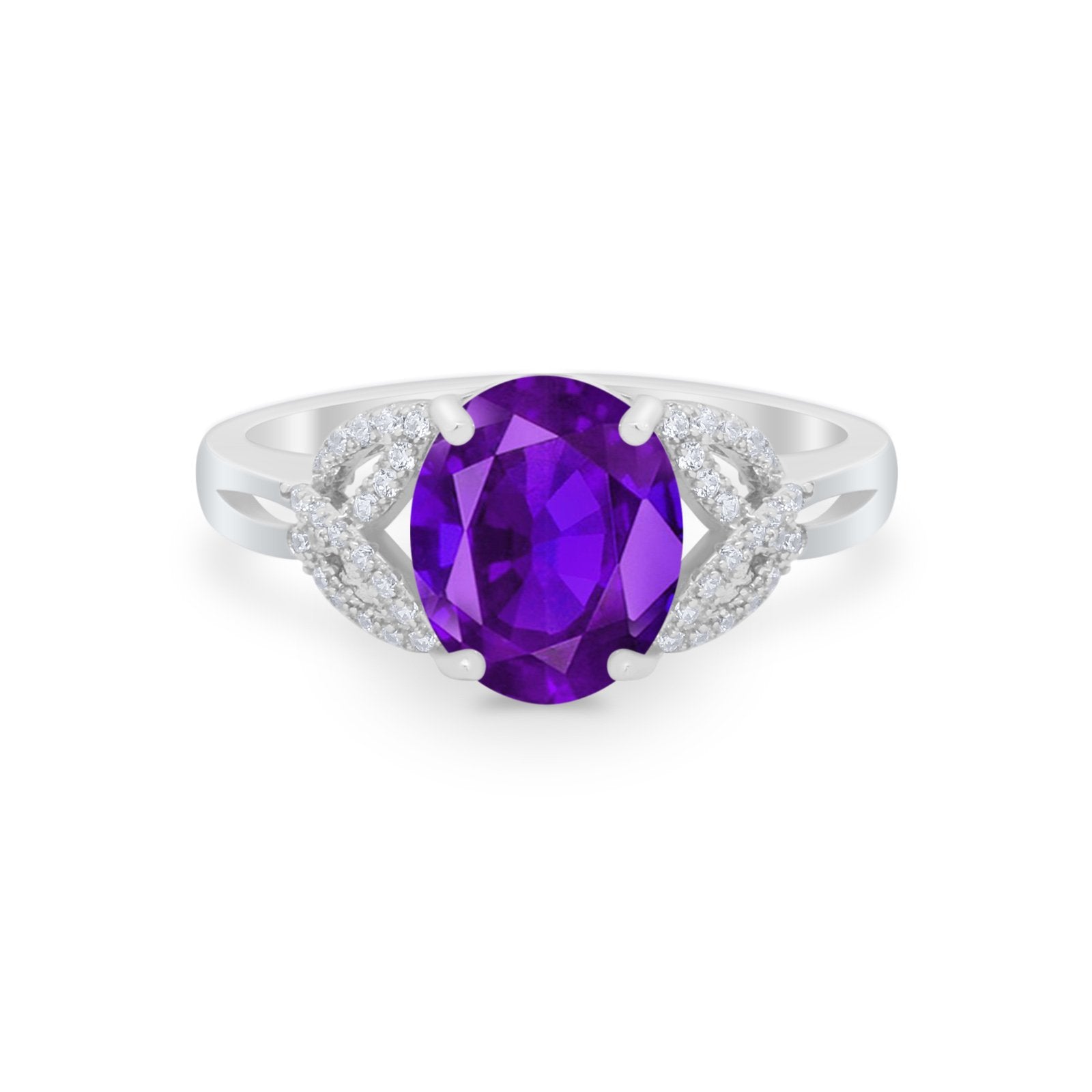 Celtic Oval Wedding Engagement Ring Round Cubic Zirconia 925 Sterling Silver