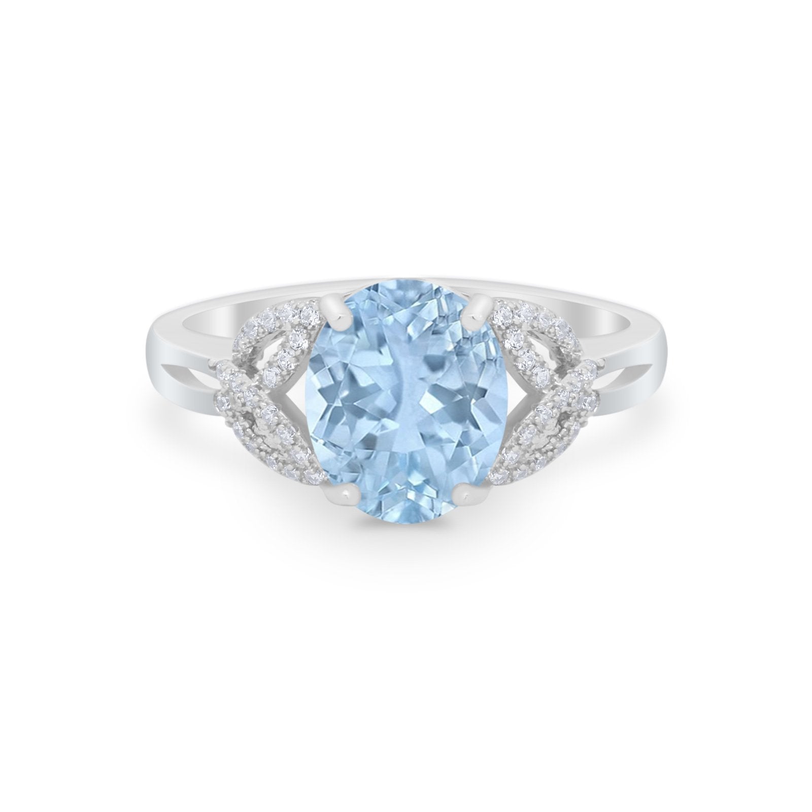 Celtic Oval Wedding Engagement Ring Round Cubic Zirconia 925 Sterling Silver