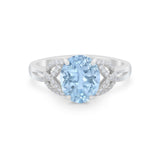 Celtic Oval Wedding Engagement Ring Round Cubic Zirconia 925 Sterling Silver