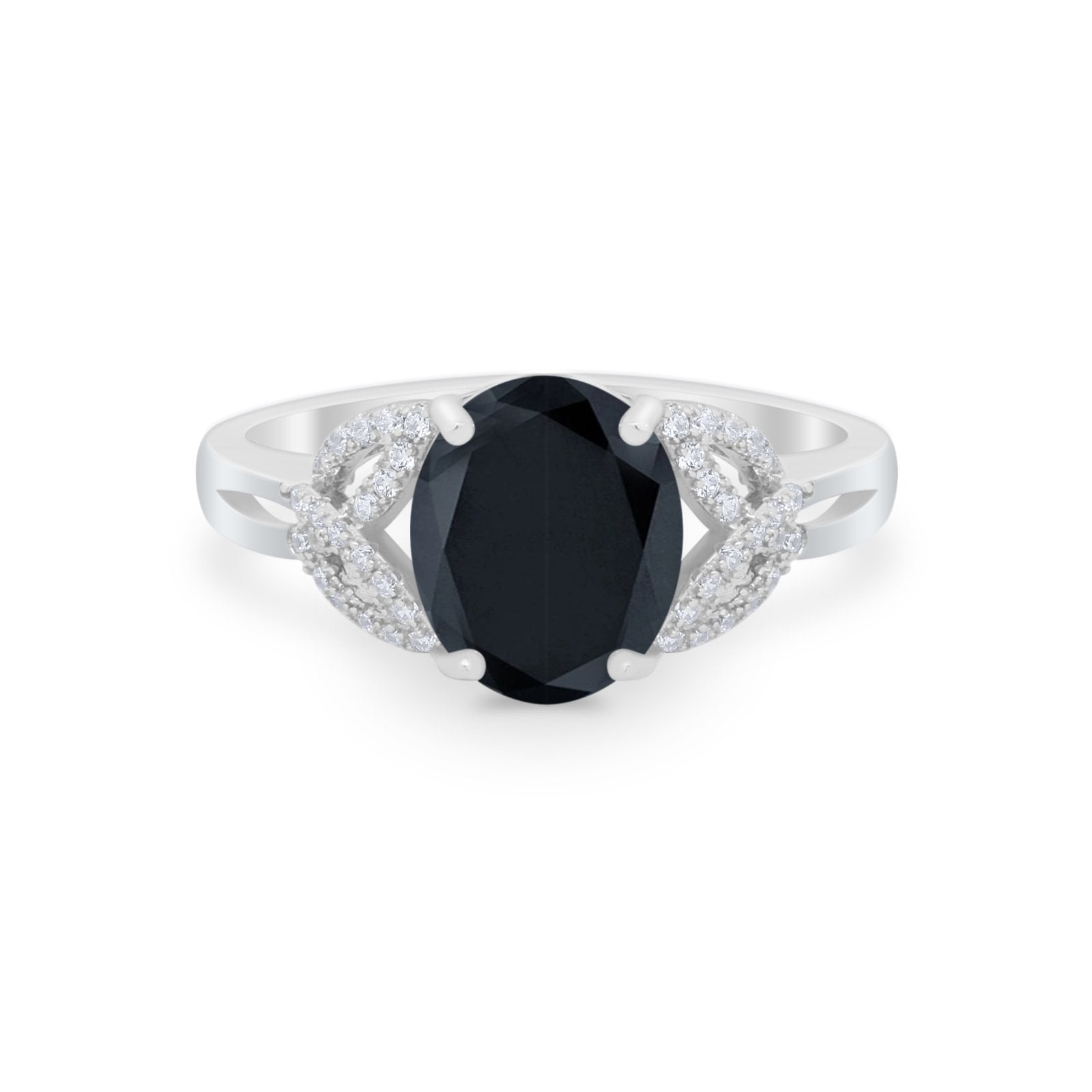 Celtic Oval Wedding Engagement Ring Round Cubic Zirconia 925 Sterling Silver