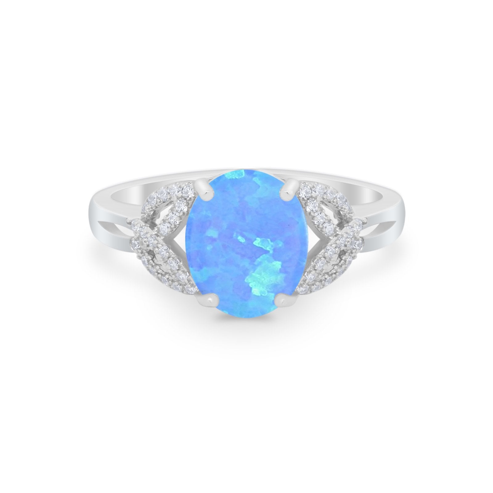 Celtic Oval Wedding Engagement Ring Round Cubic Zirconia 925 Sterling Silver