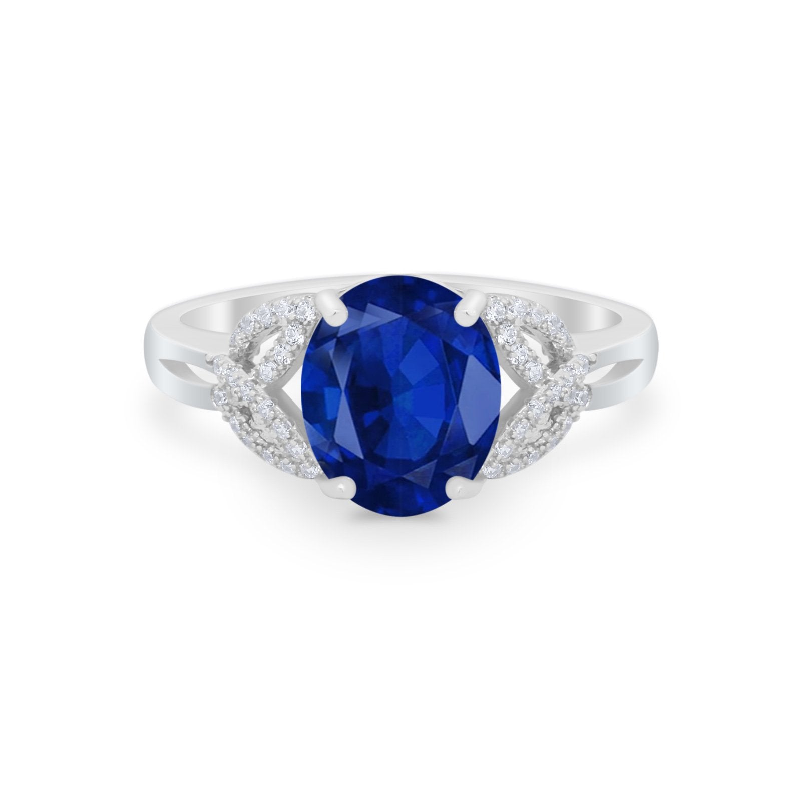 Celtic Oval Wedding Engagement Ring Round Cubic Zirconia 925 Sterling Silver