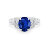 Celtic Oval Wedding Engagement Ring Round Cubic Zirconia 925 Sterling Silver